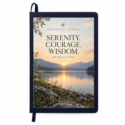 Serenity Courage Wisdom Recovery Journal – One Day at a Time Hardcover Sobriety Notebook