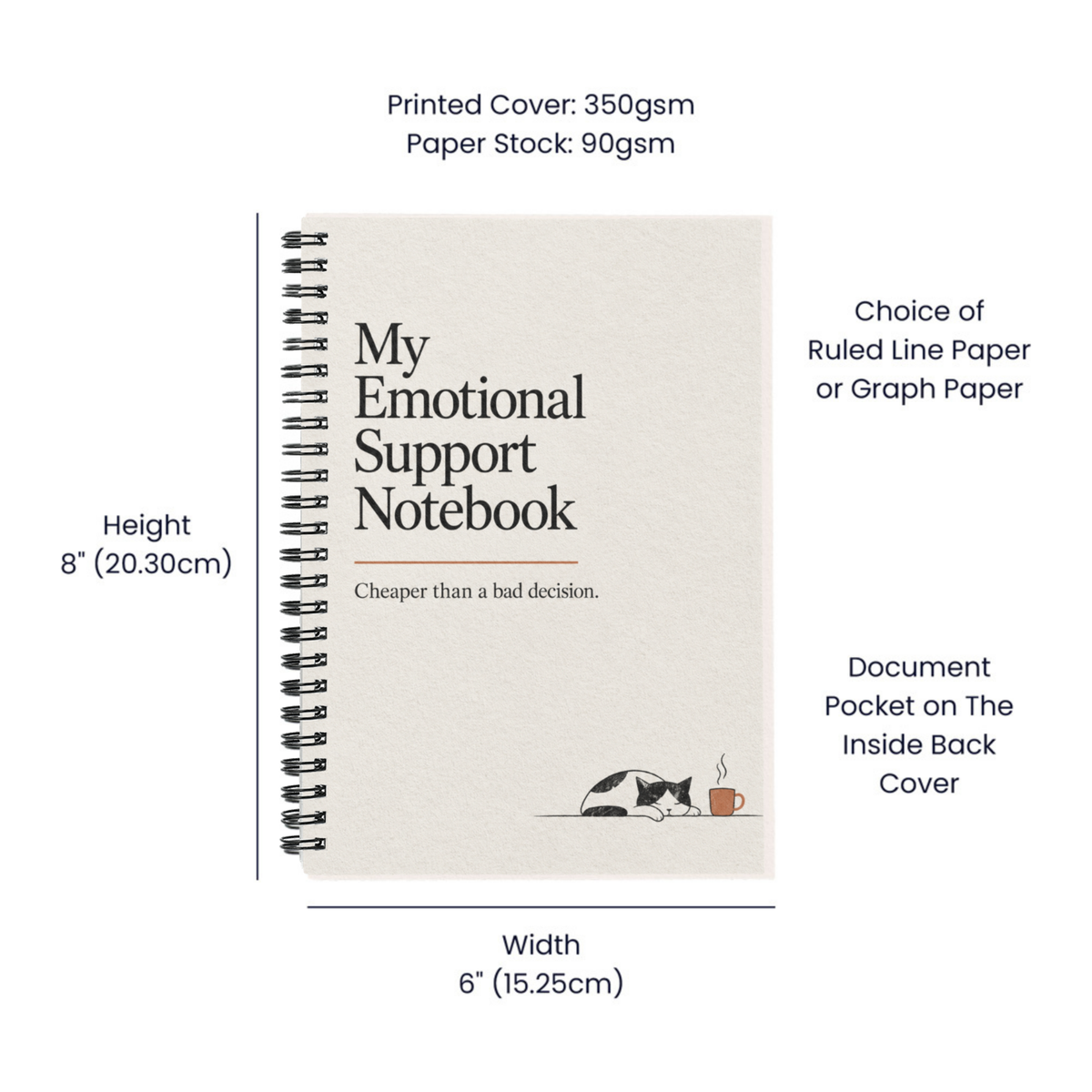 My Emotional Support Notebook – Funny Recovery Journal