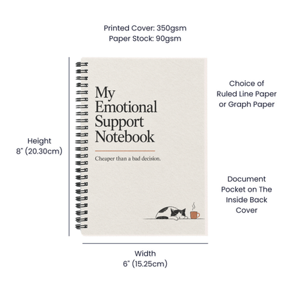 My Emotional Support Notebook – Funny Recovery Journal