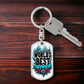 World's Best Sponsor Keychain Blue Flames