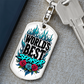 World's Best Sponsor Keychain Blue Flames