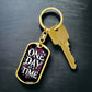 Personalized One Day at a Time Dog Tag Keychain | Sober Gift for Recovery Milestones