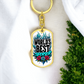 World's Best Sponsor Keychain Blue Flames