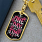 Personalized "One Day at a Time" Dog Tag Keychain | Sober Gift for Recovery Milestones