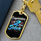 2 Years Sober Keychain - Engraved Sobriety Milestone Gift