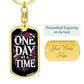 Personalized One Day at a Time Dog Tag Keychain | Sober Gift for Recovery Milestones