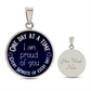 One Day at a Time Necklace - Inspirational Recovery Pendant with Custom Engraving