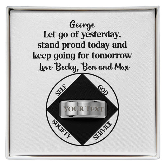 Personalized Clean Date Ring With Custom Message Card