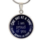 One Day at a Time Necklace - Inspirational Recovery Pendant with Custom Engraving