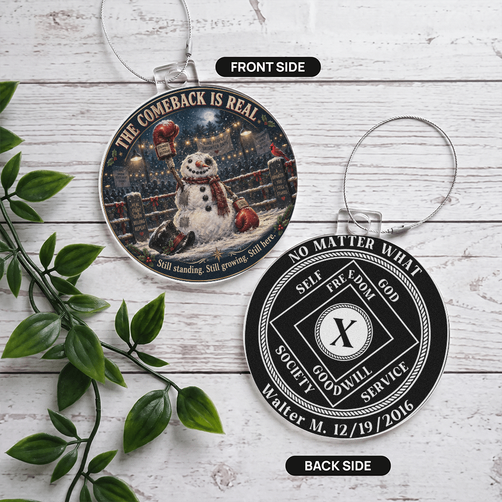 The Comeback Is Real Personalized Recovery Ornament – Custom Clean & Sober Milestone Keepsake