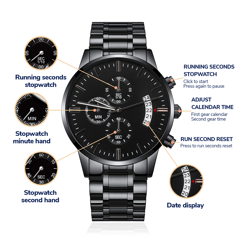 Two-tone men’s chronograph wristwatch with date window and subdials