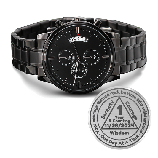 Personalized Sobriety Watch – "Your Courage Turned Rock Bottom Into Solid Ground"