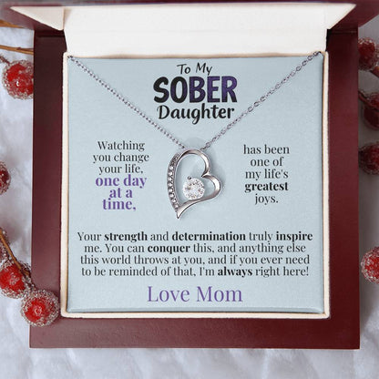 Heart pendant necklace in gift box with silver-tone chain and heart pendant