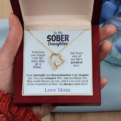 Heart pendant necklace in gift box with gold-tone chain and heart charm