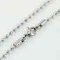 Silver ball-chain replacement clasp attachment with small round bead end links