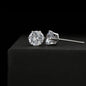 Round cubic zirconia stud earrings with prong setting