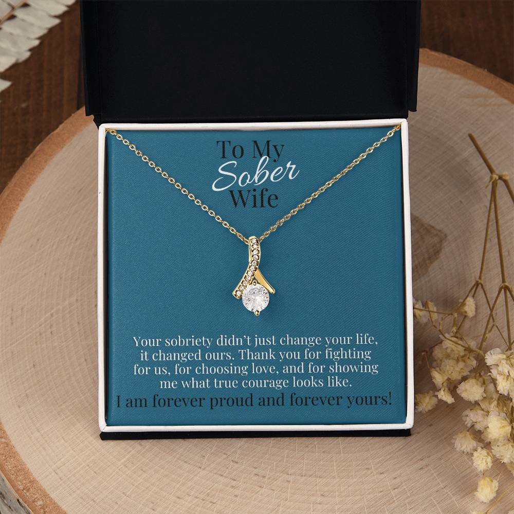Sobriety Tribute Necklace – Celebrate Her Strength and Courage