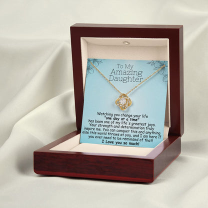 To My Amazing Daughter Necklace – Heartfelt Gift for Daughter in Recovery | 14k Gold or Silver Finish with Message Card
