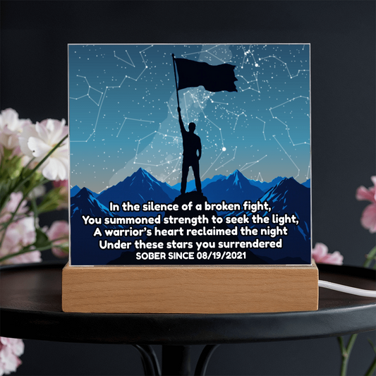Warrior's Journey Sobriety Star Map Acrylic