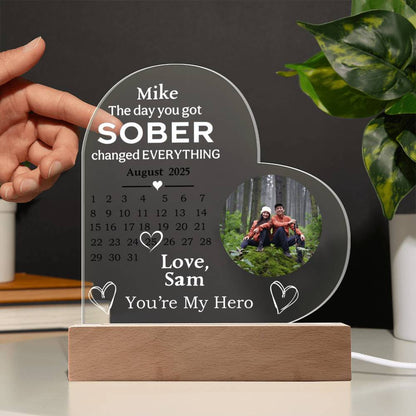 Custom Sobriety Date Calendar LED Plaque
