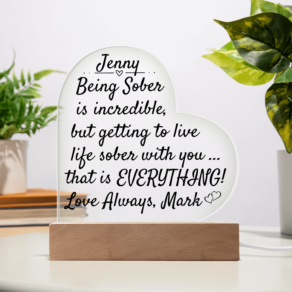Celebrate Love and Sobriety Together - LED Heart