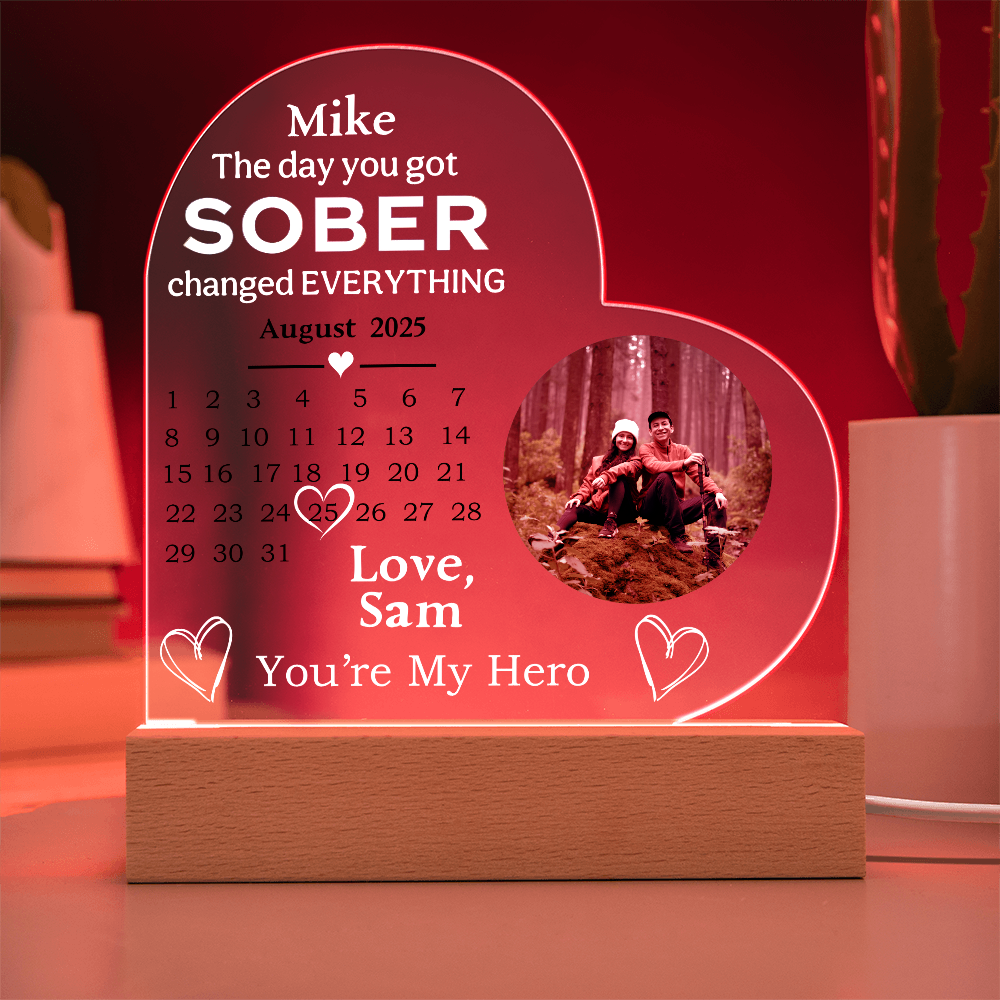 Custom Sobriety Date Calendar LED Plaque