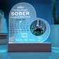 Custom Sobriety Date Calendar LED Plaque