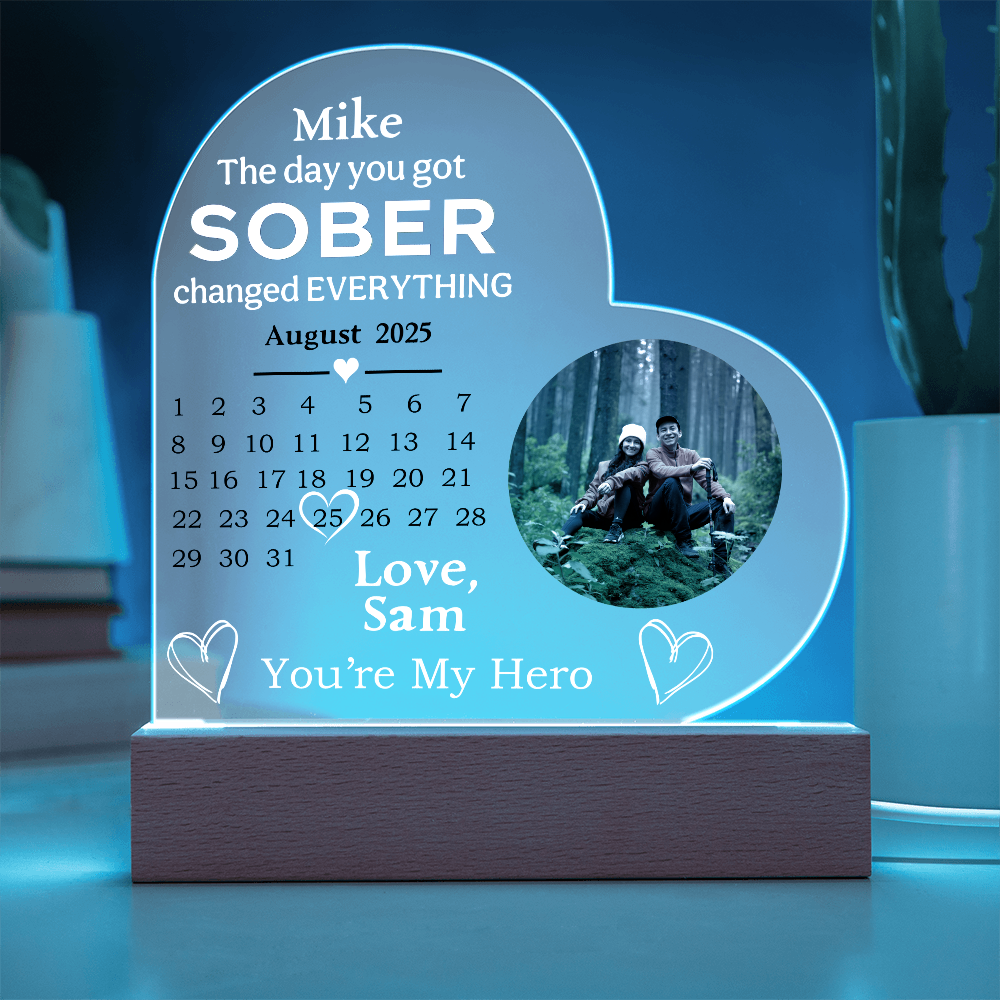 Custom Sobriety Date Calendar LED Plaque