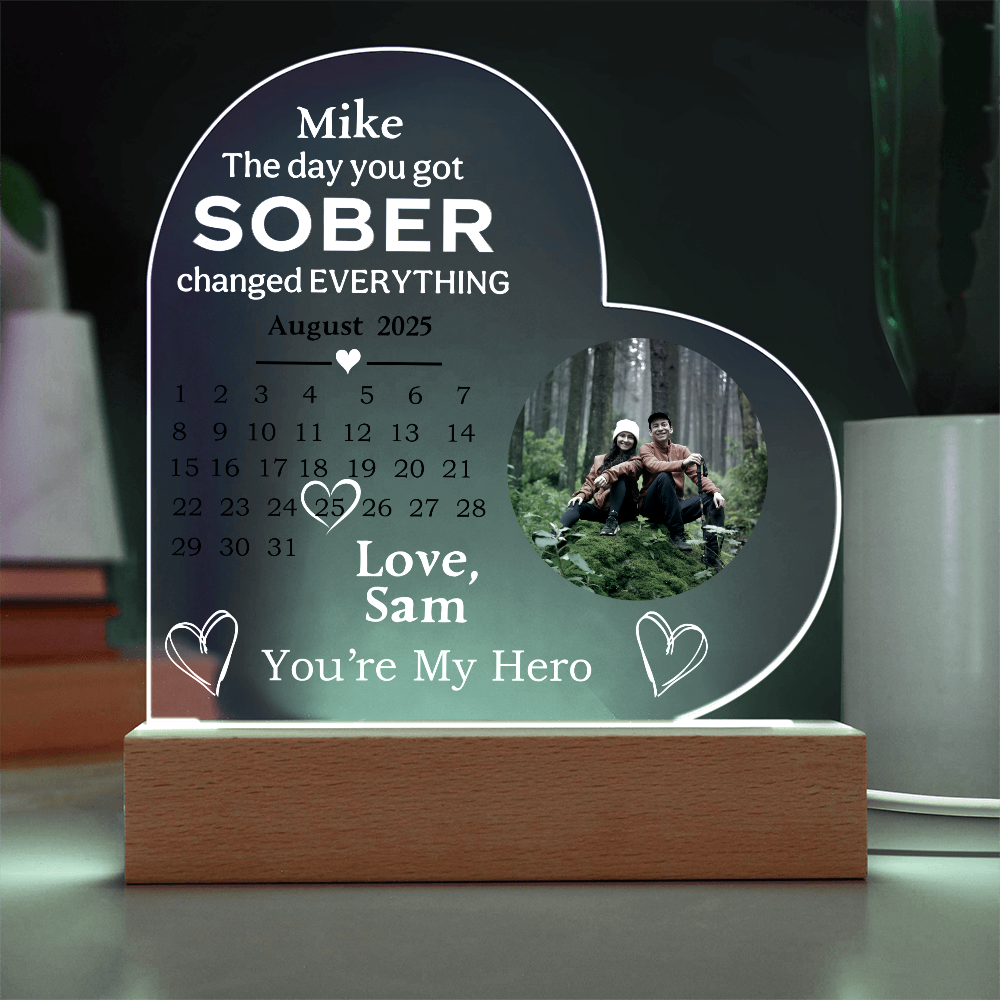 Custom Sobriety Date Calendar LED Plaque