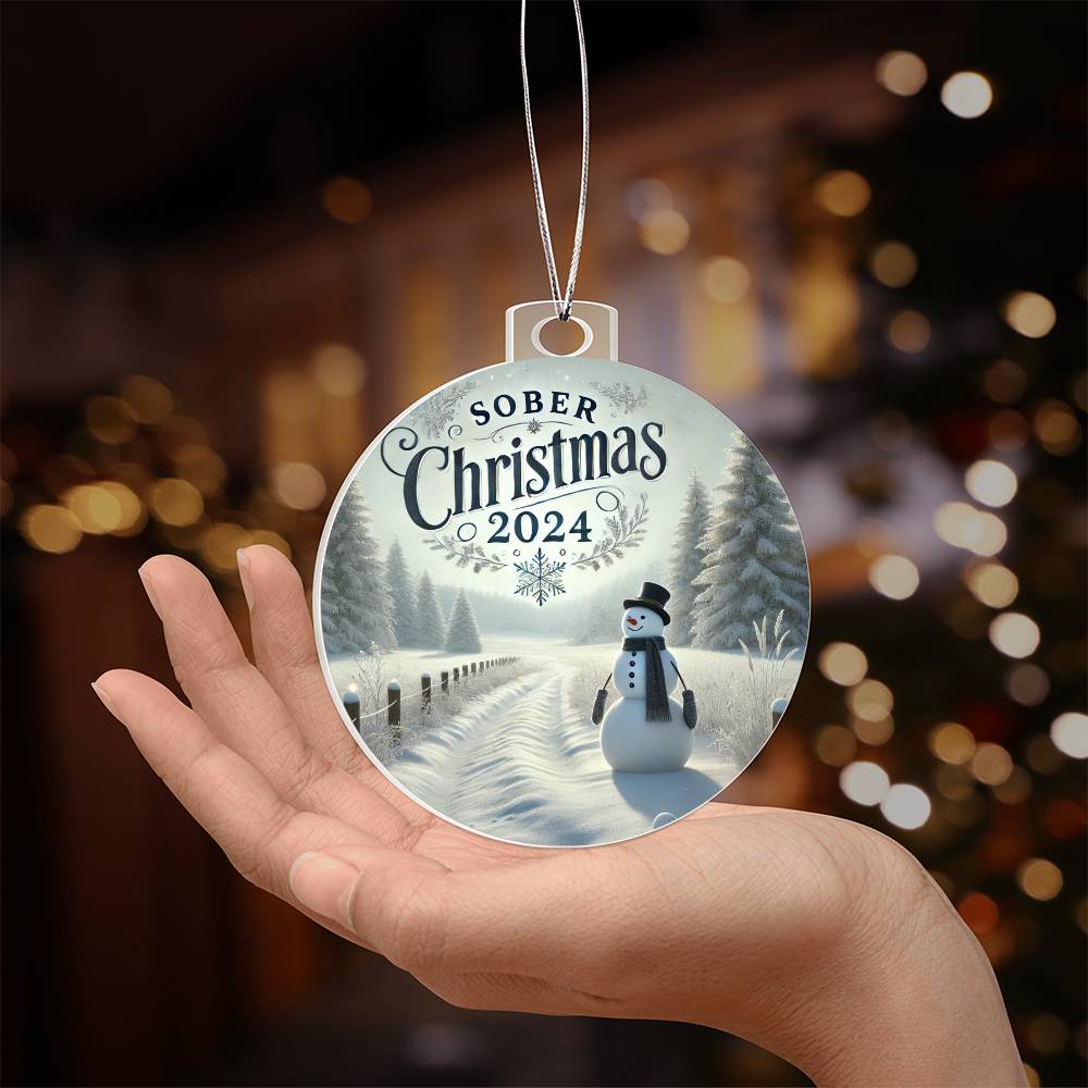 Sober Christmas 2024 Ornament – Celebrate a Clear-Headed Holiday | Inspirational Sobriety Gift
