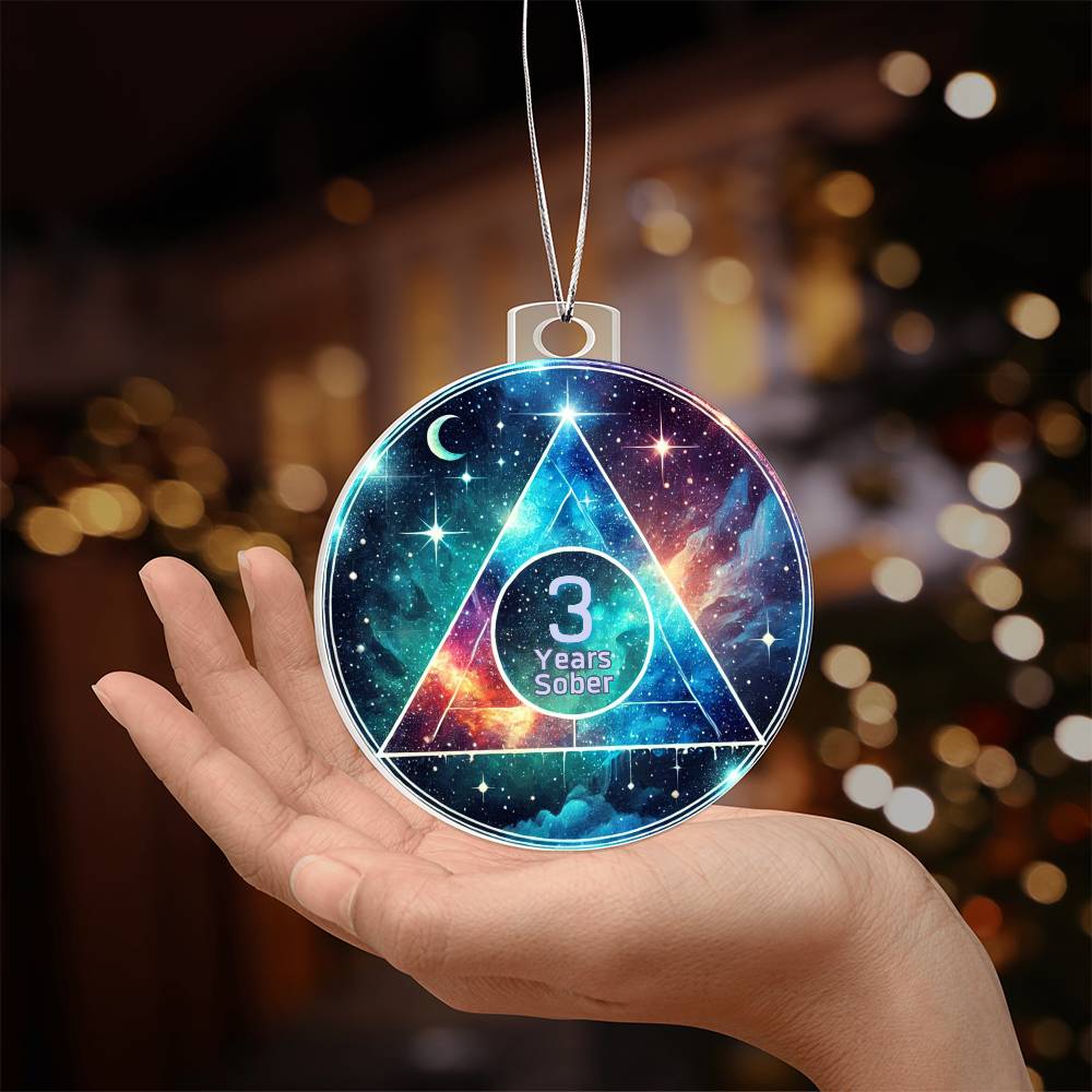Galaxy Sobriety Ornament – Celebrate Customizable Sober Milestone Gift