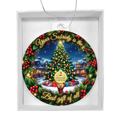 Personalized Best Gift of All! Sobriety Christmas Ornament – A Heartfelt Milestone Gift