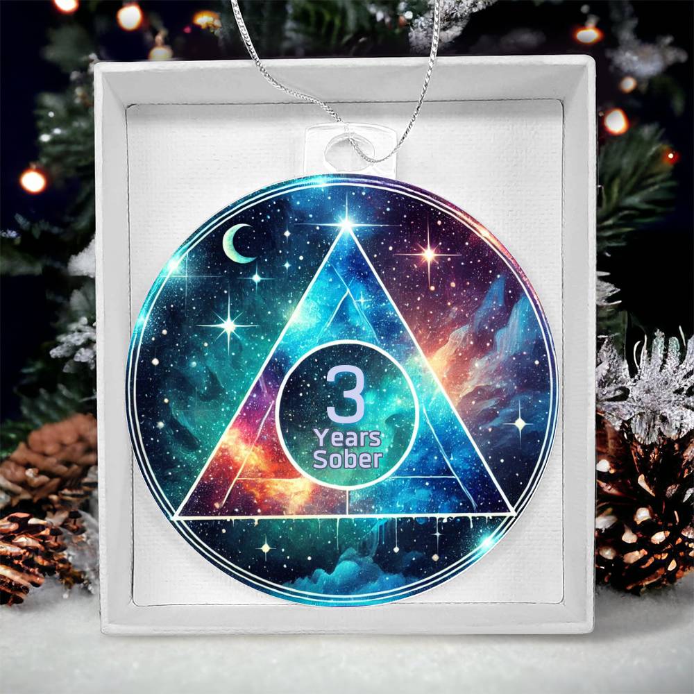 Galaxy Sobriety Ornament – Celebrate Customizable Sober Milestone Gift