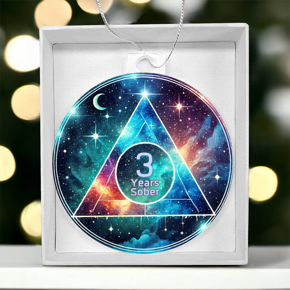 Galaxy Sobriety Ornament – Celebrate Customizable Sober Milestone Gift
