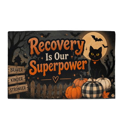 Recovery Is Our Superpower - Halloween Recovery Welcome Mat