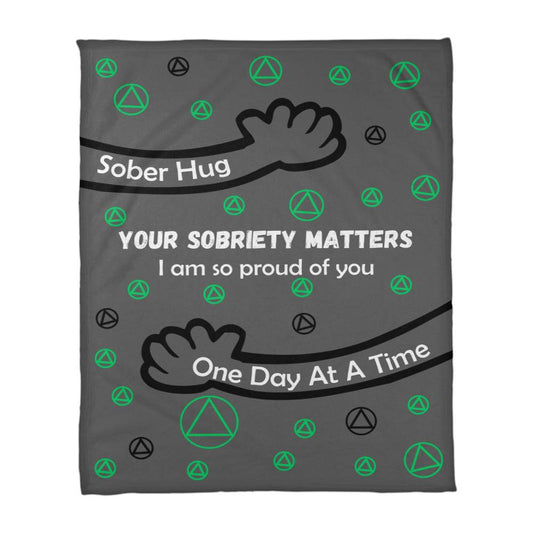 Sober Hug Blanket With AA Symbols