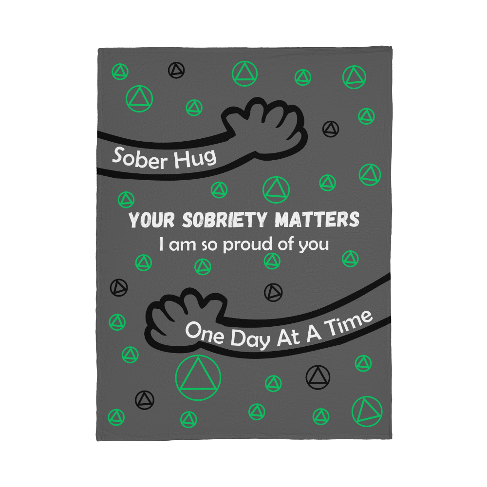 Sober Hug Blanket With AA Symbols