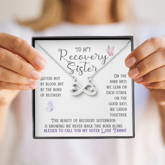 Recovery Sister Infinity Necklace