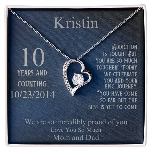 Sobriety Gift For Daughter ~ Customized 10 Years Sober for her