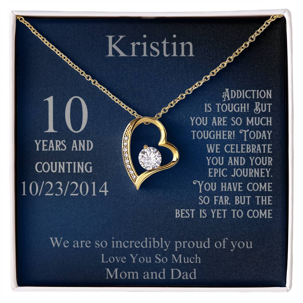 Sobriety Gift For Daughter ~ Customized 10 Years Sober for her