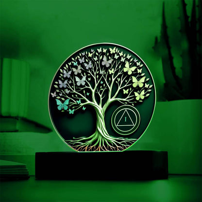 Personalized Sobriety Circle Acrylic – Tree of Life Design