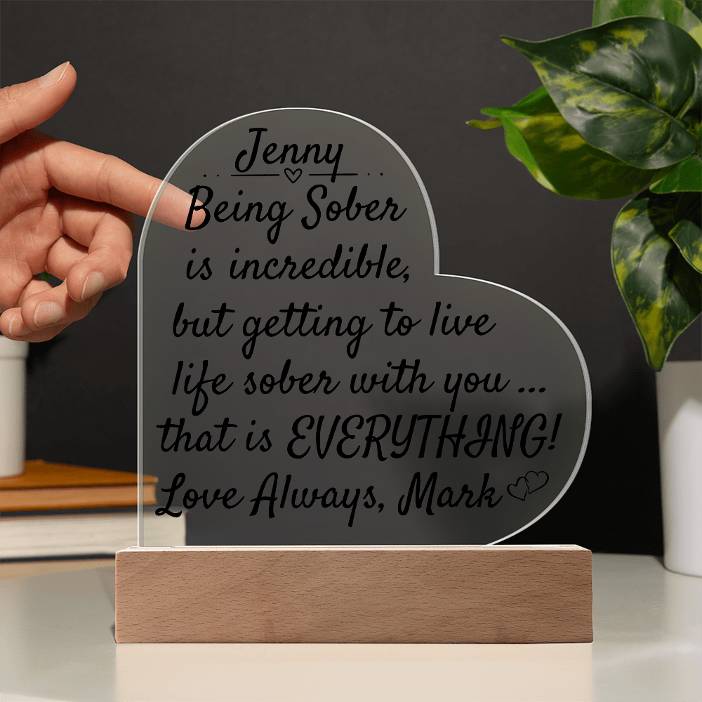 Celebrate Love and Sobriety Together - LED Heart