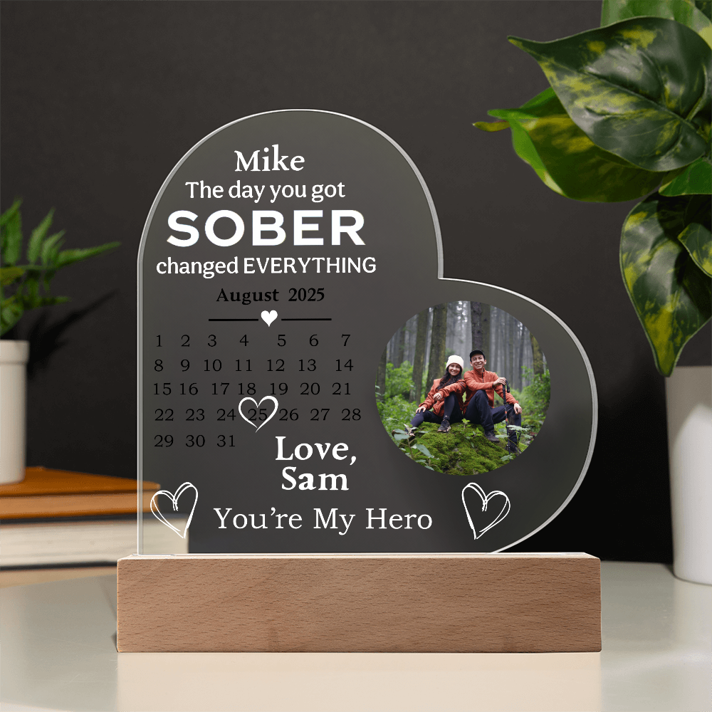 Custom Sobriety Date Calendar LED Plaque