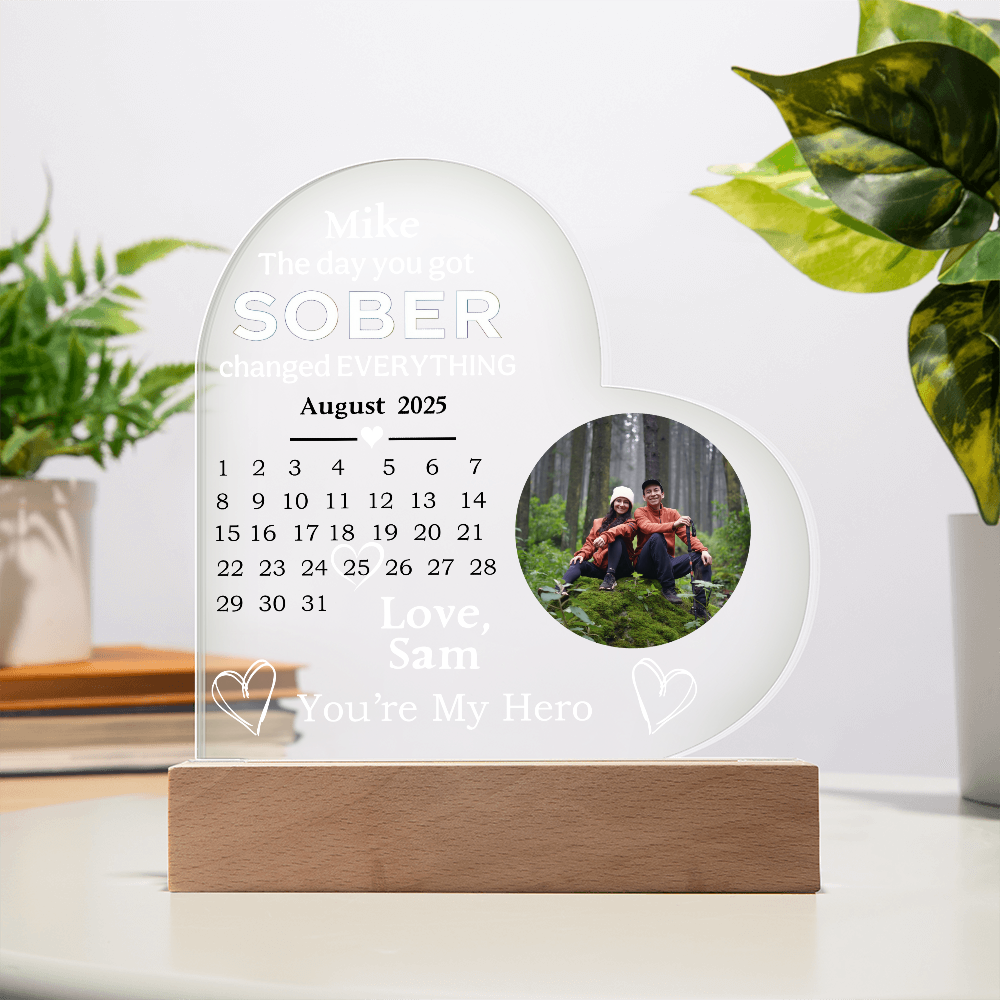 Custom Sobriety Date Calendar LED Plaque