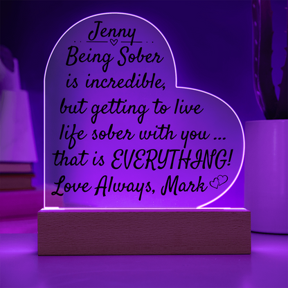 Celebrate Love and Sobriety Together - LED Heart