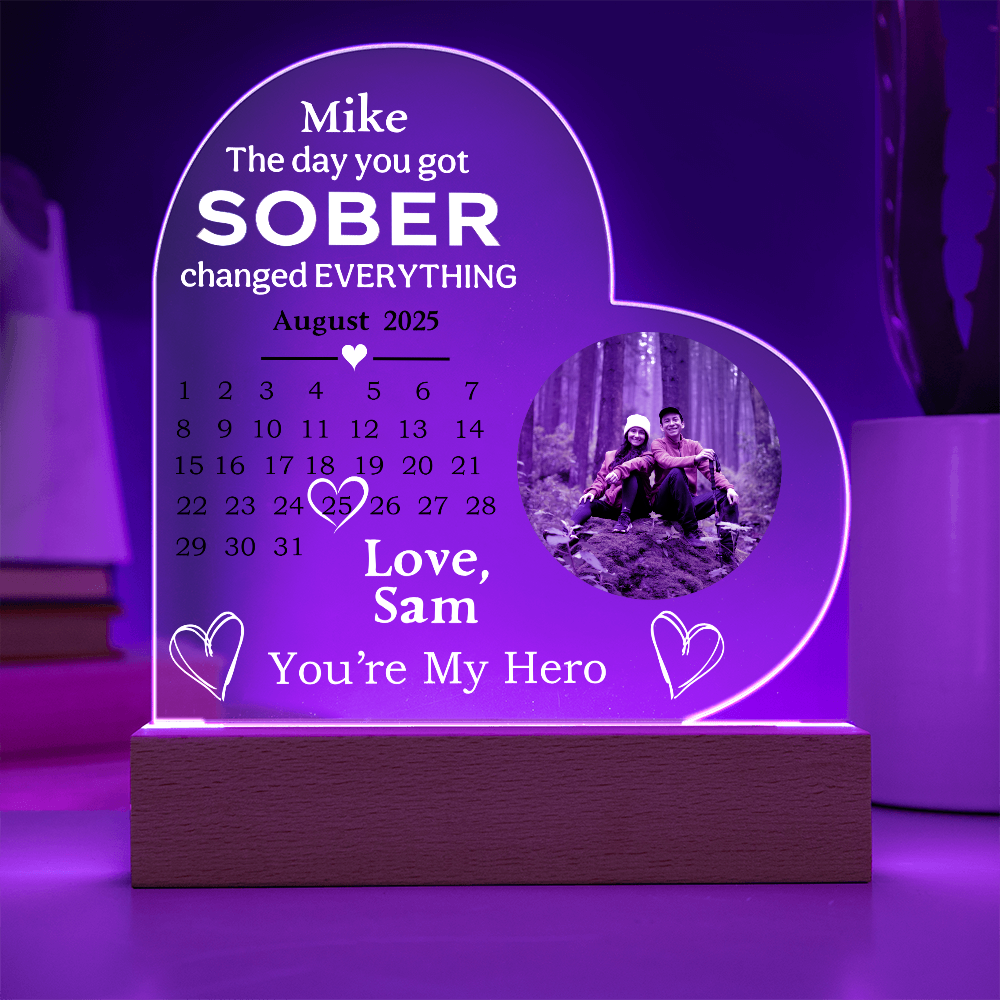 Custom Sobriety Date Calendar LED Plaque