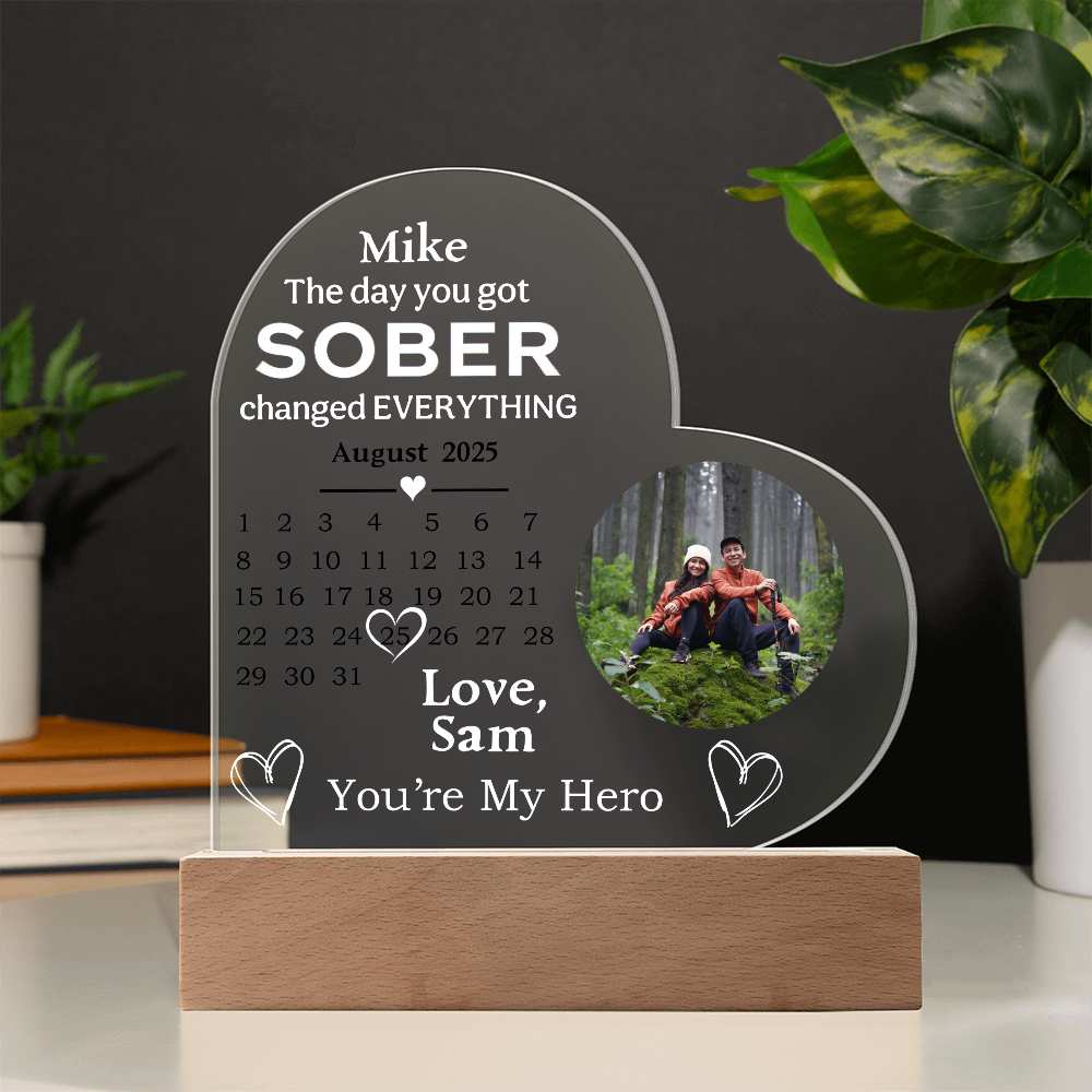 Custom Sobriety Date Calendar LED Plaque