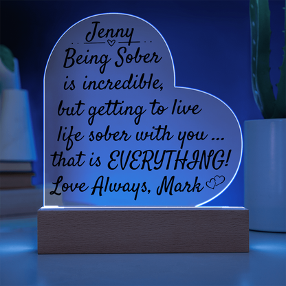 Celebrate Love and Sobriety Together - LED Heart