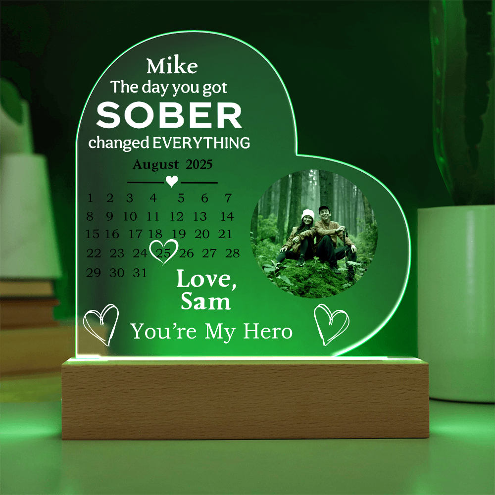 Custom Sobriety Date Calendar LED Plaque