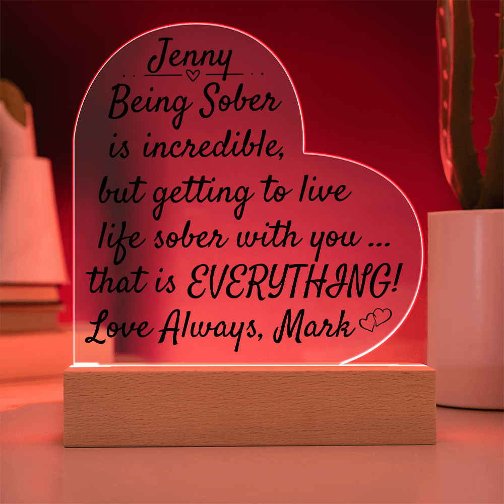 Celebrate Love and Sobriety Together - LED Heart